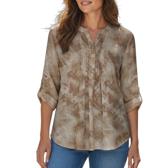Chico's Watercolor Boho Tunic Blouse M - Picture 6 of 8
